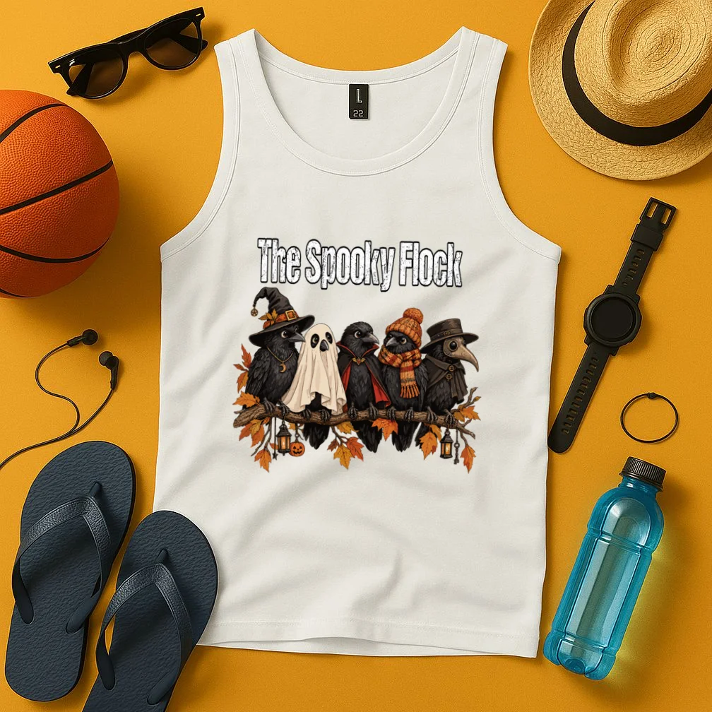 Creepy Crow Crew – Halloween Edition Men's Tank Top - Front 3