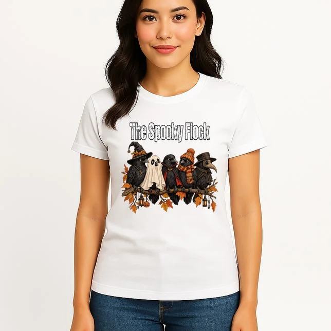 Creepy Crow Crew – Halloween Edition Women's T-Shirt - Front 3