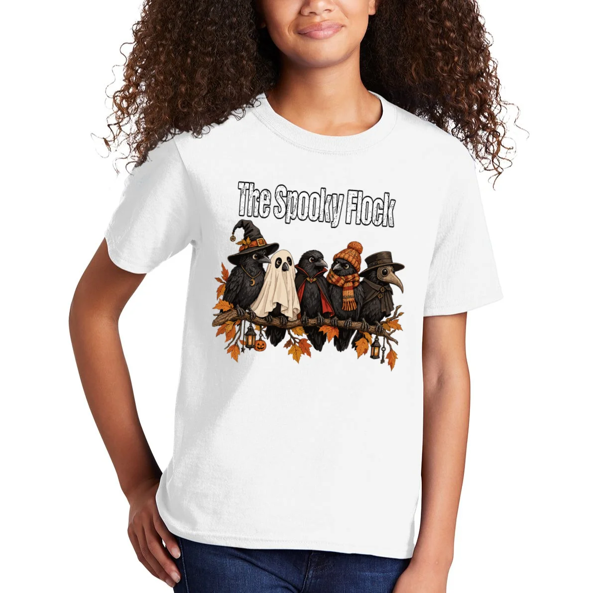 Creepy Crow Crew – Halloween Edition Kids T-Shirt - Front 1