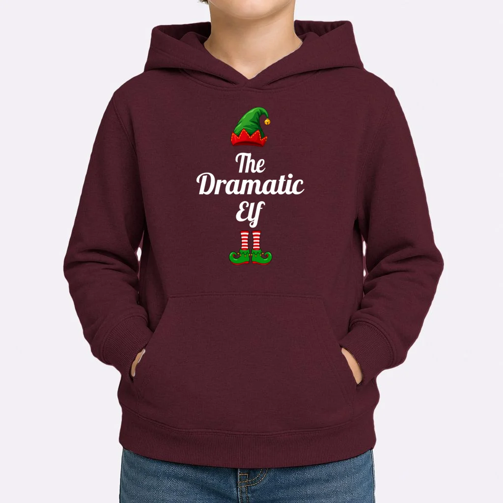 Custom Text Elf Design – Christmas Hat & Curled Shoes Kids Hoodie - Front 1