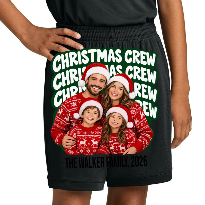 Christmas Crew Family Photo Design 2026 Kids Shorts - Front 1