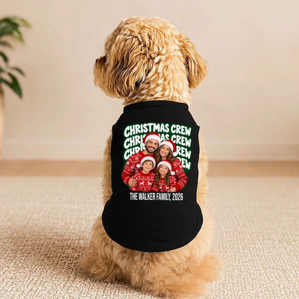 Christmas Crew Family Photo Design 2026 Doggie Tank - Front 1
