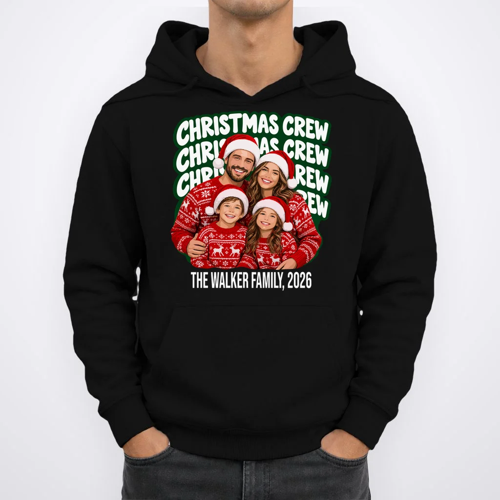 Christmas Crew Family Photo Design 2026 Men's Hoodie - Front 1