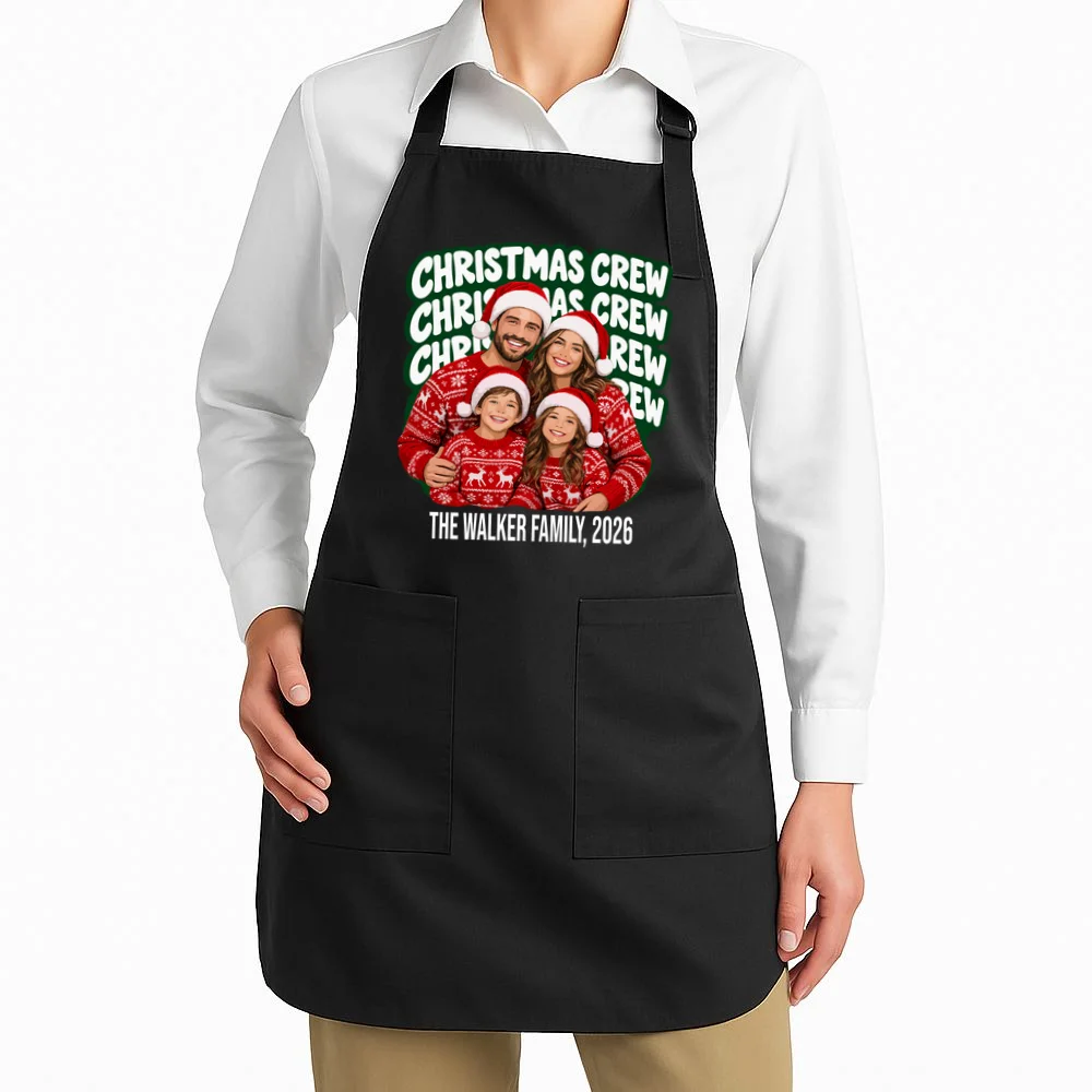 Christmas Crew Family Photo Design 2026 Apron - Front 1