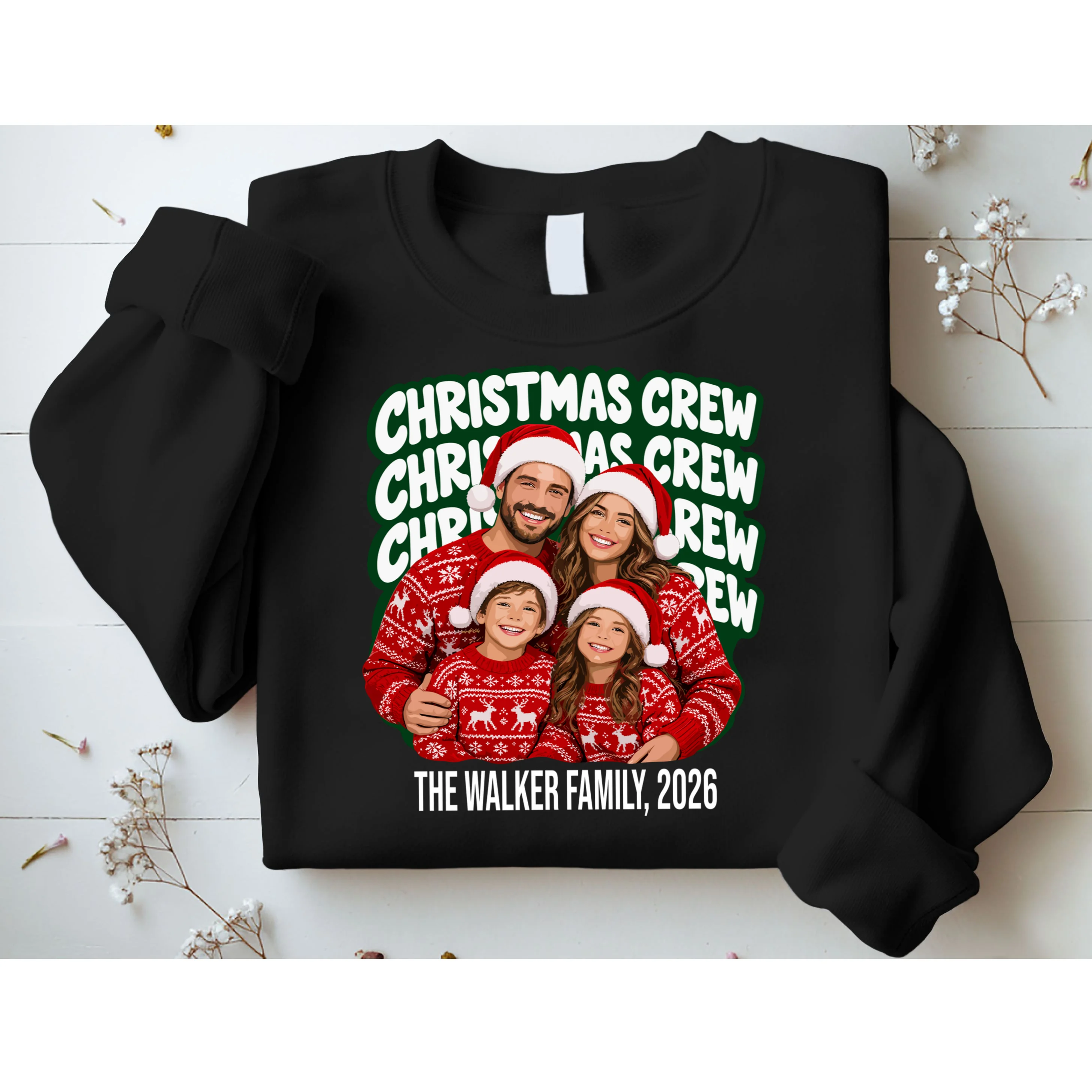 Christmas Crew Family Photo Design 2026 Men's Sweatshirt - Front 1