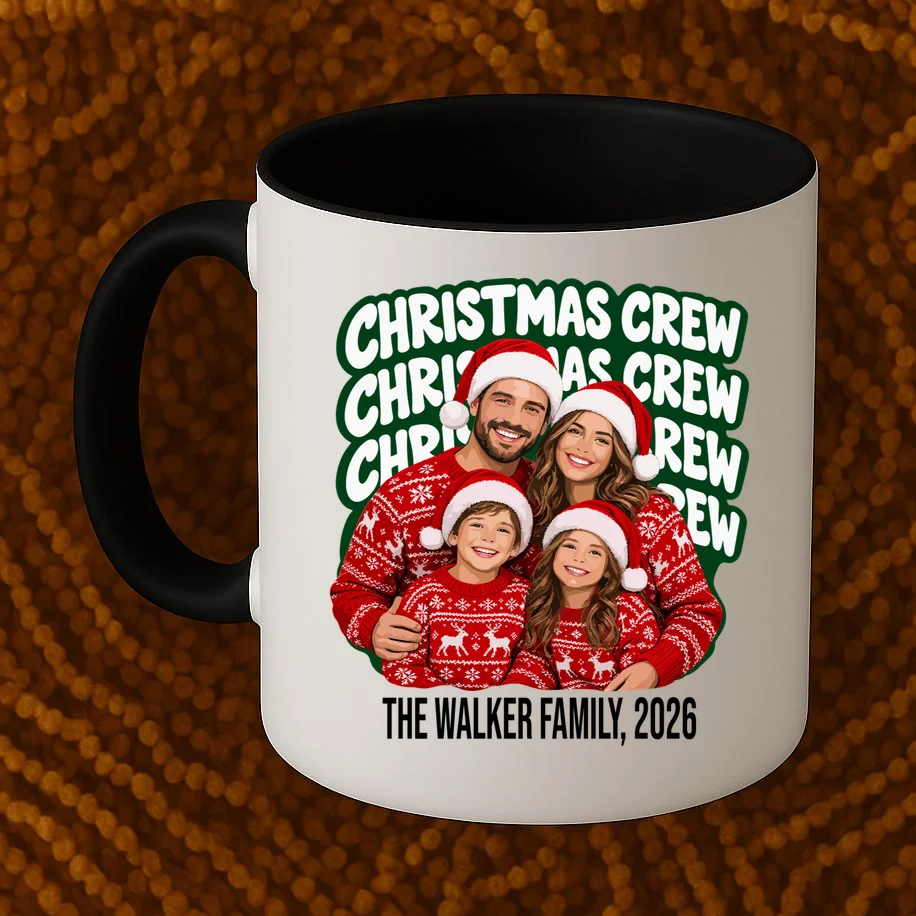 Christmas Crew Family Photo Design 2026 Mug - Front 1