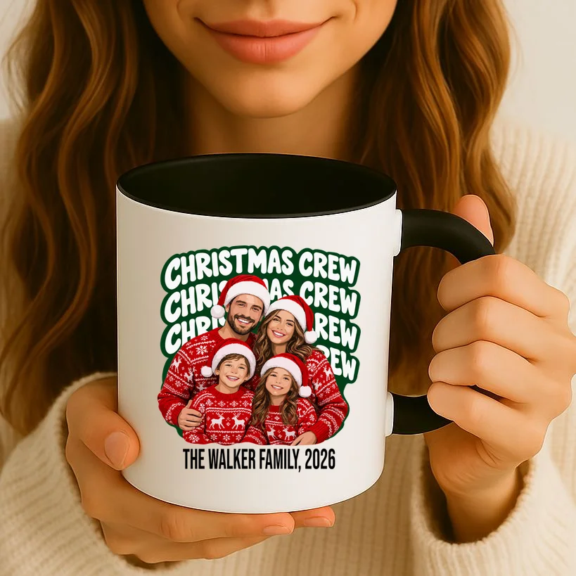 Christmas Crew Family Photo Design 2026 Mug - Front 2