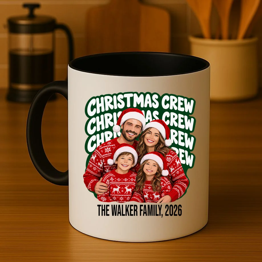 Christmas Crew Family Photo Design 2026 Mug - Front 3