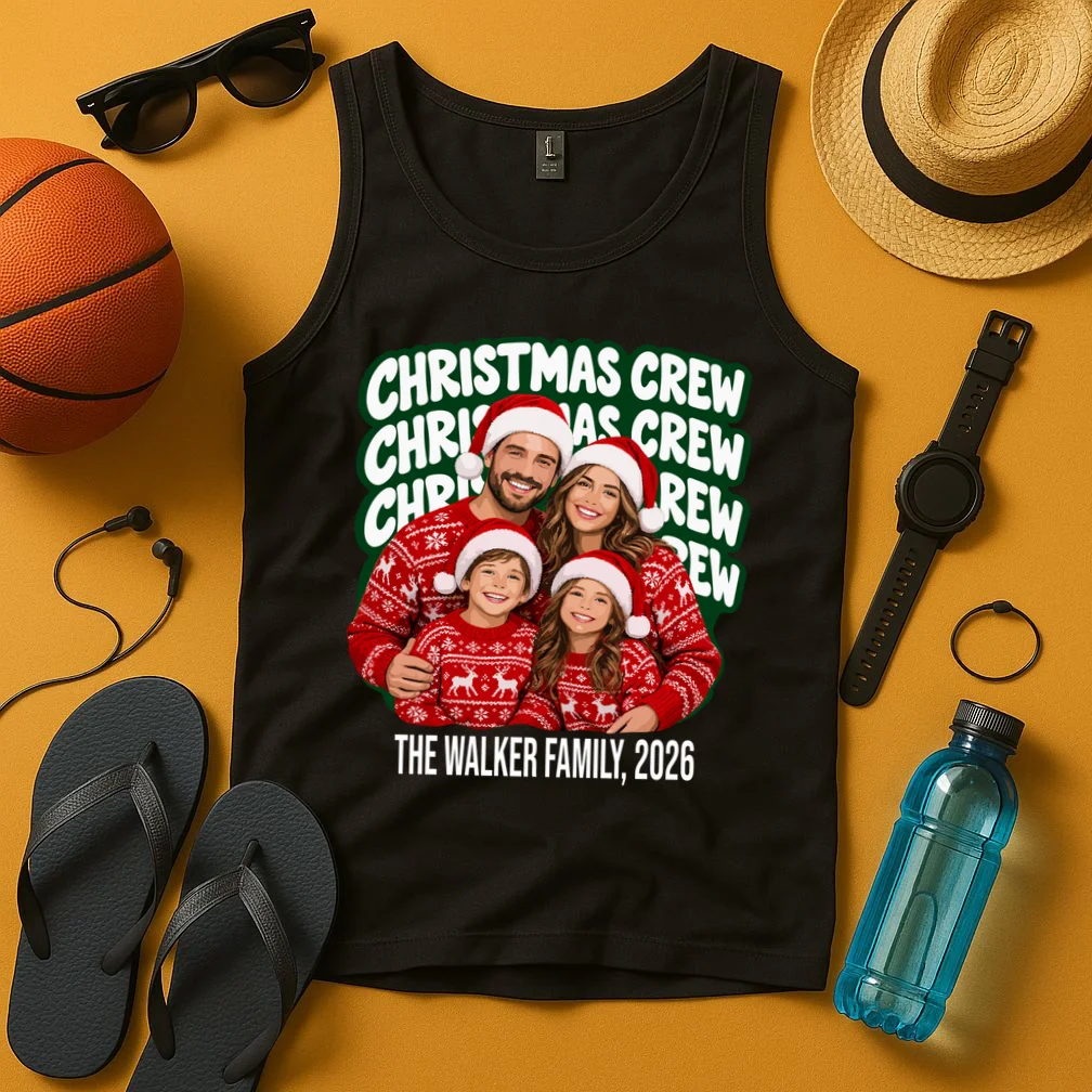 Christmas Crew Family Photo Design 2026 Men's Tank Top - Front 3