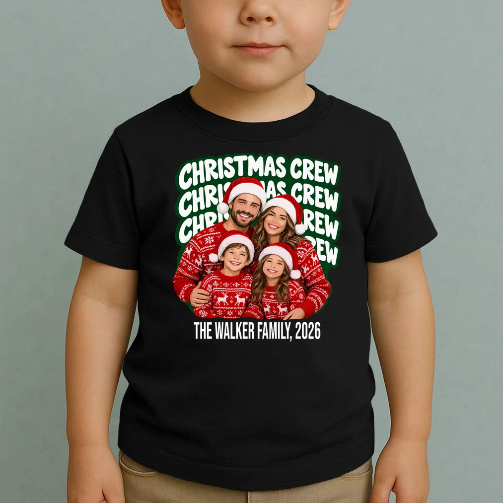 Christmas Crew Family Photo Design 2026 Toddler T-Shirt - Front 1