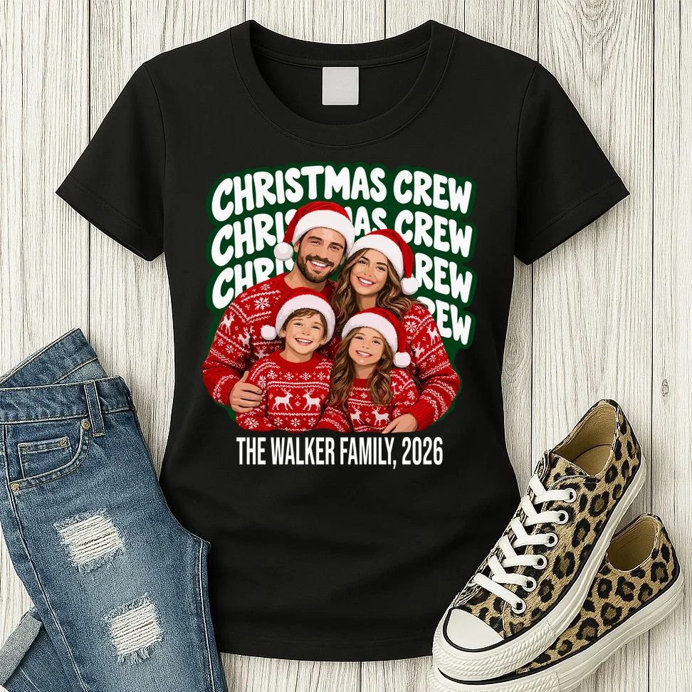Christmas Crew Family Photo Design 2026 Women's T-Shirt - Front 2