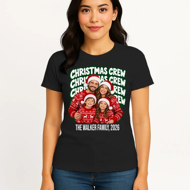 Christmas Crew Family Photo Design 2026 Women's T-Shirt - Front 3