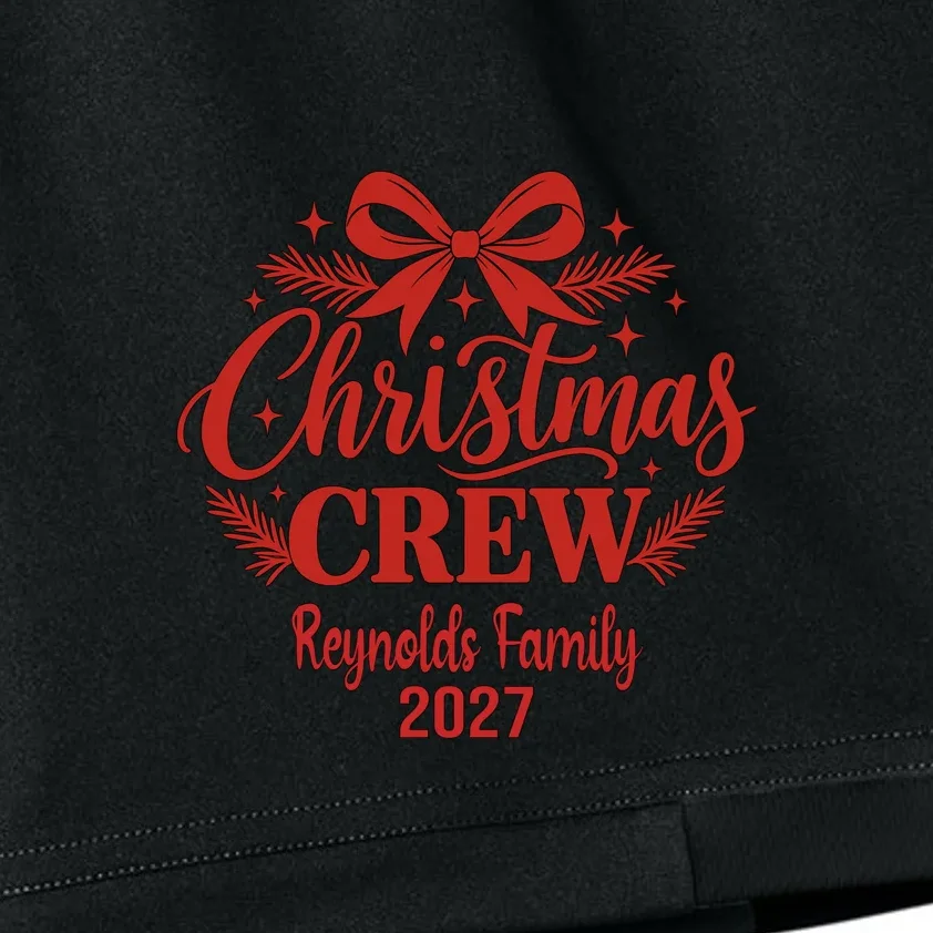 Christmas Crew Family Holiday Gathering - Custom Family Name Kids Shorts - Front - Close-up