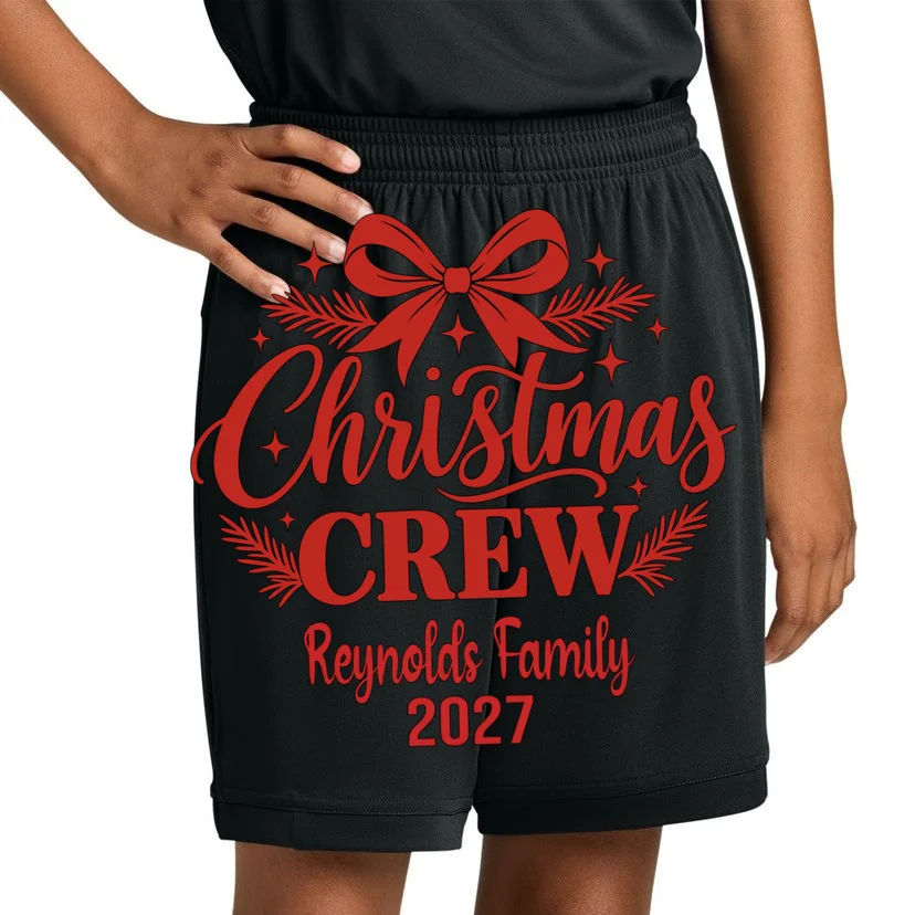 Christmas Crew Family Holiday Gathering - Custom Family Name Kids Shorts - Front 1
