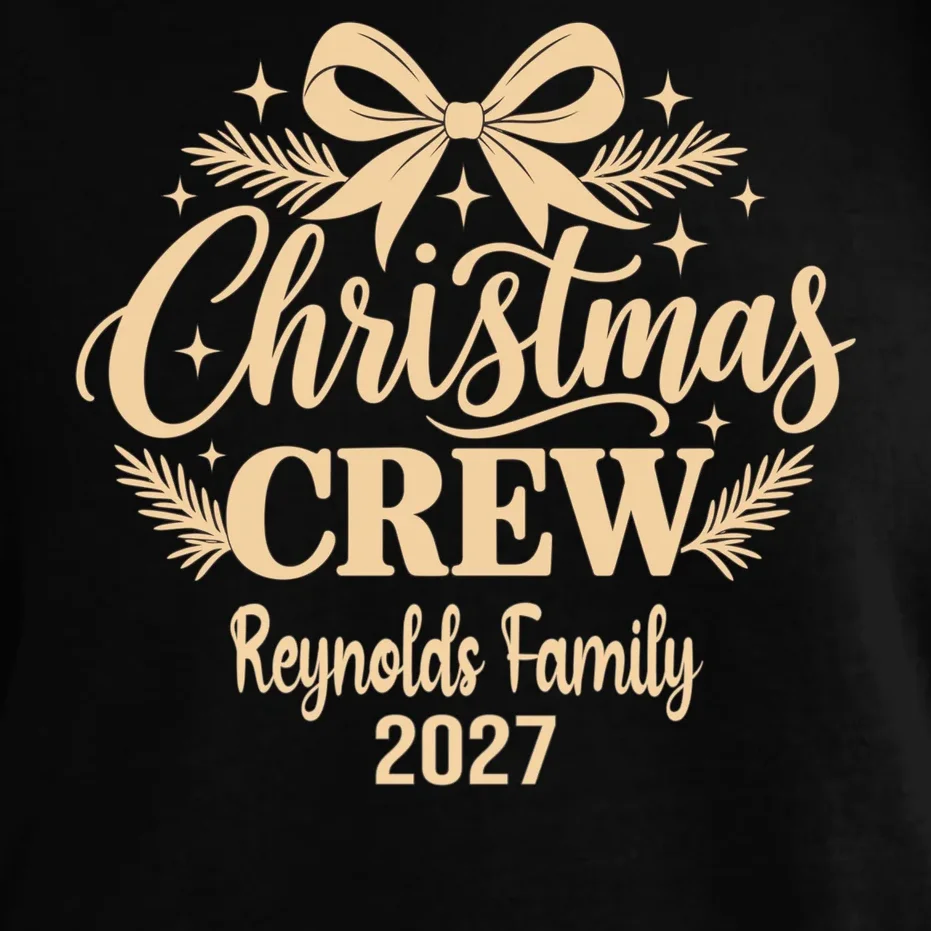 Christmas Crew Family Holiday Gathering - Custom Family Name Comfort Colors Unisex T-Shirt - Front - Close-up