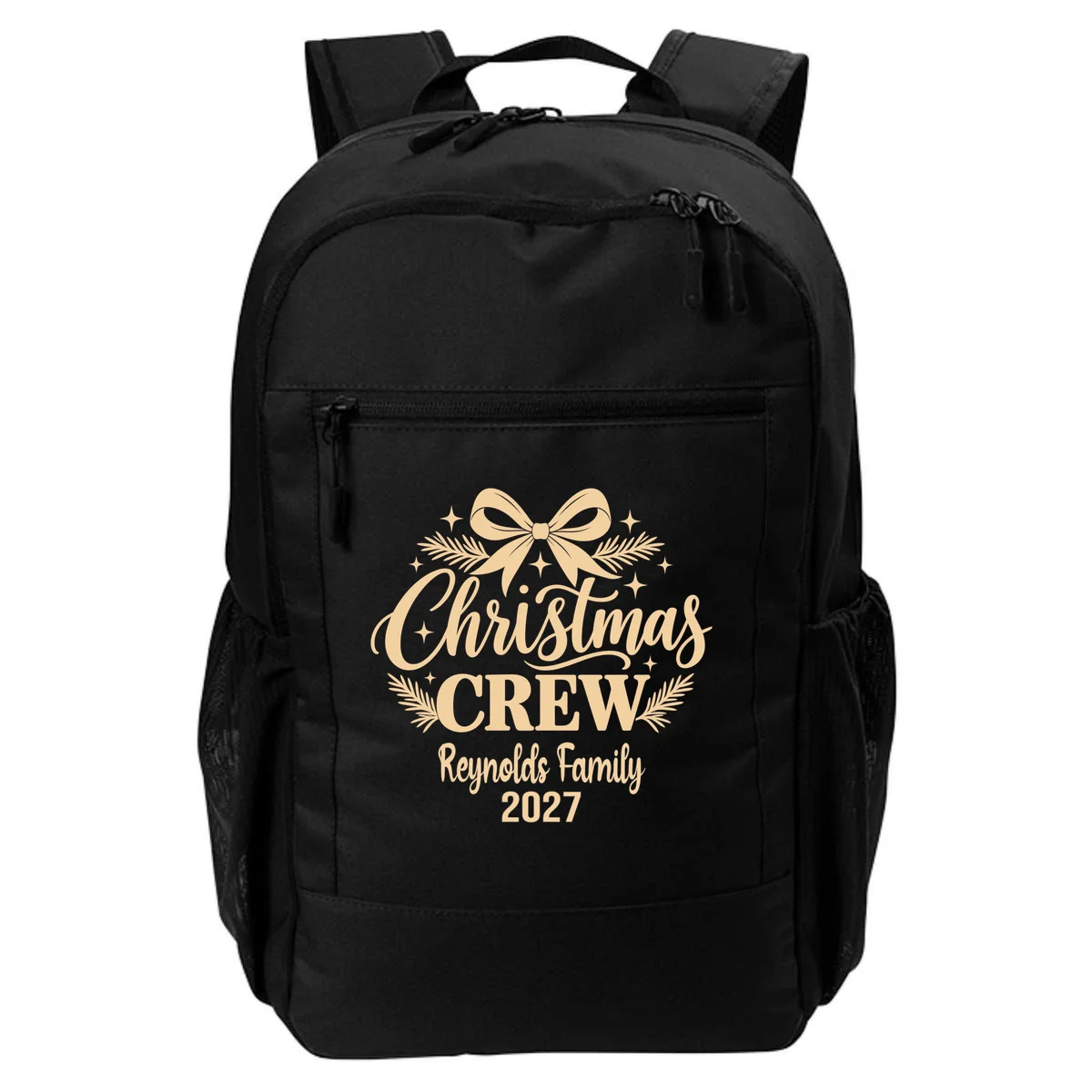 Christmas Crew Family Holiday Gathering - Custom Family Name Backpack - Front
