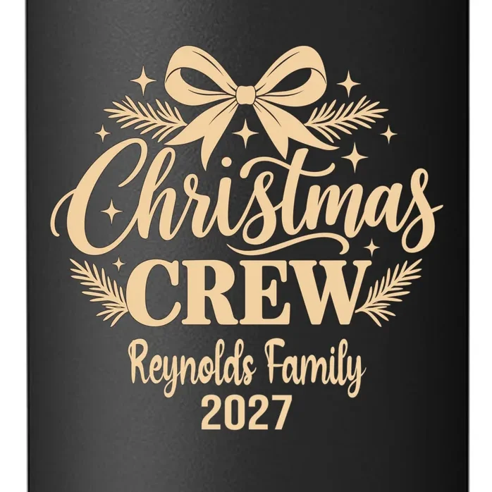 Christmas Crew Family Holiday Gathering - Custom Family Name 24oz Water Bottle - Front - Close-up