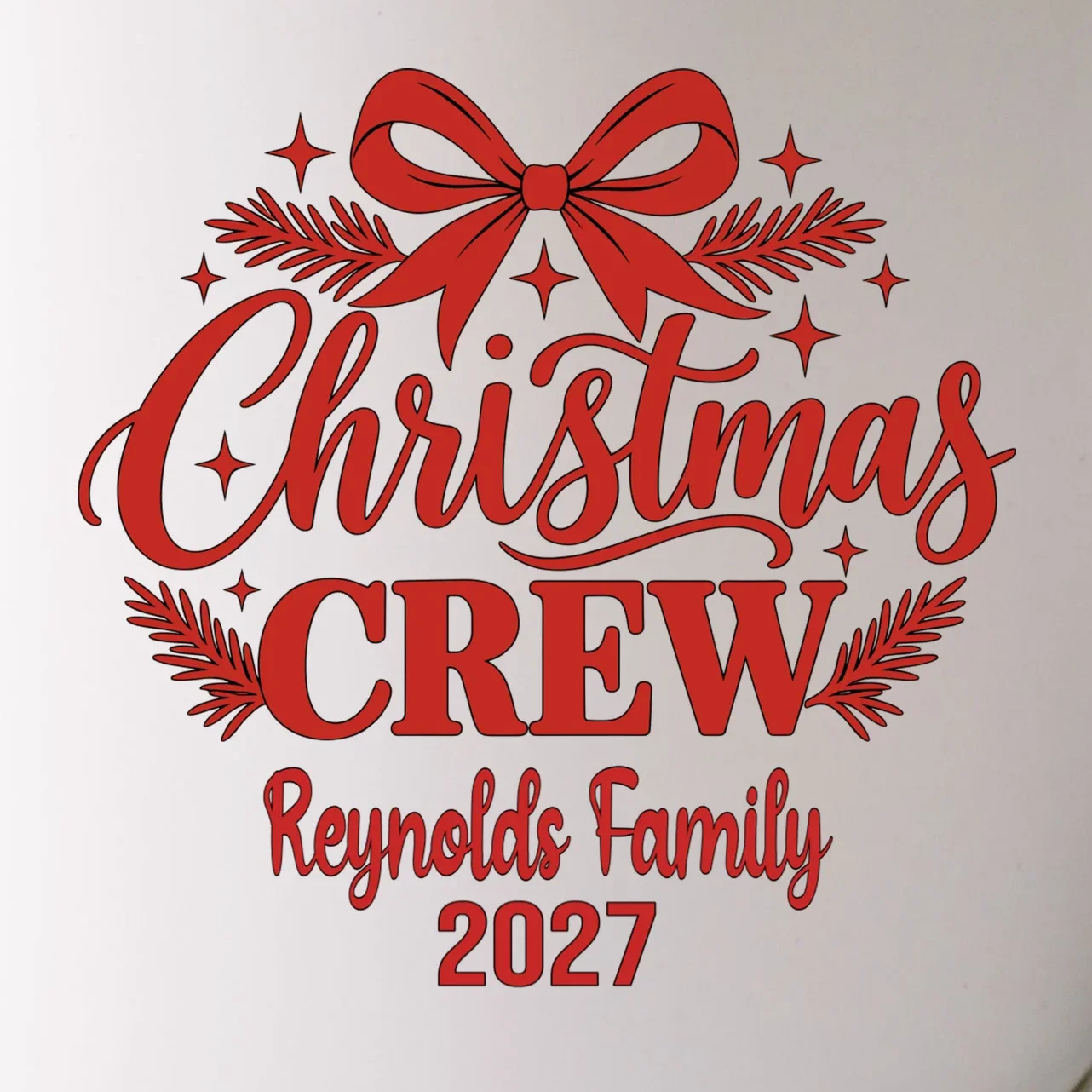 Christmas Crew Family Holiday Gathering - Custom Family Name Mug - Front - Close-up