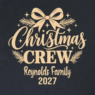 Christmas Crew Family Holiday Gathering - Custom Family Name Men's Polo - Front - Close-up