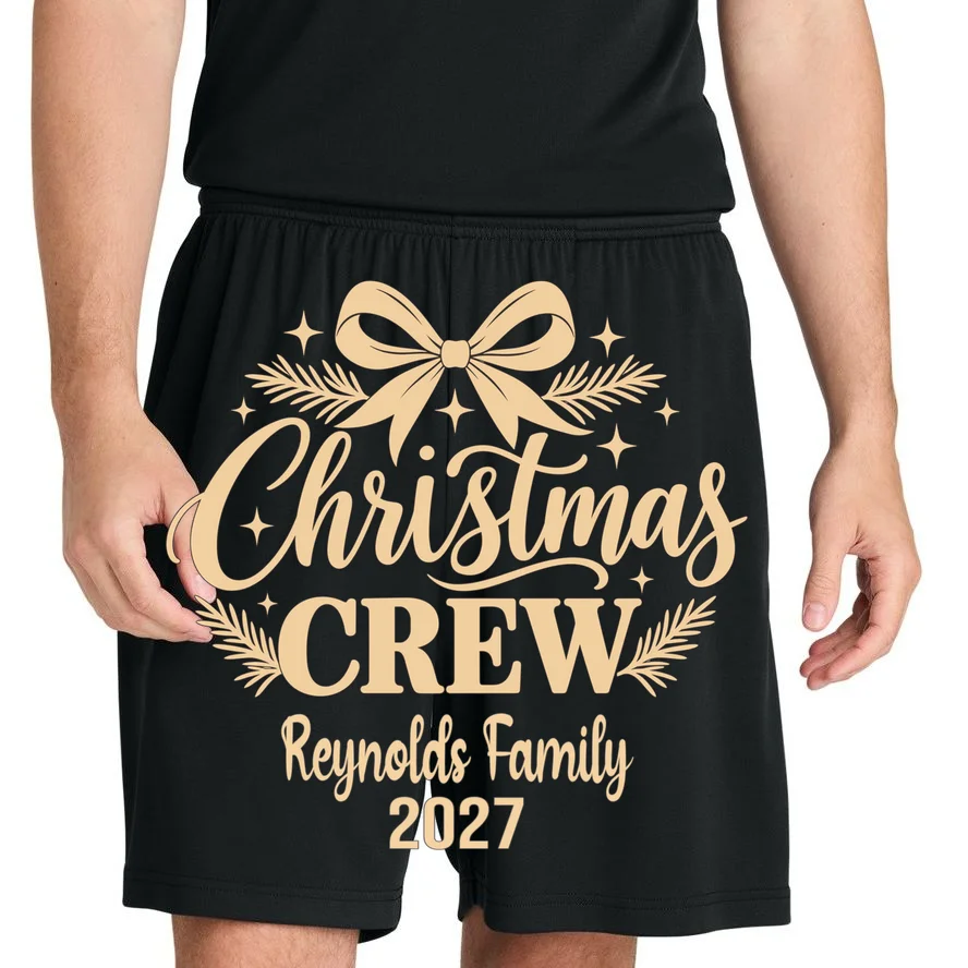 Christmas Crew Family Holiday Gathering - Custom Family Name Men's Shorts - Front 1