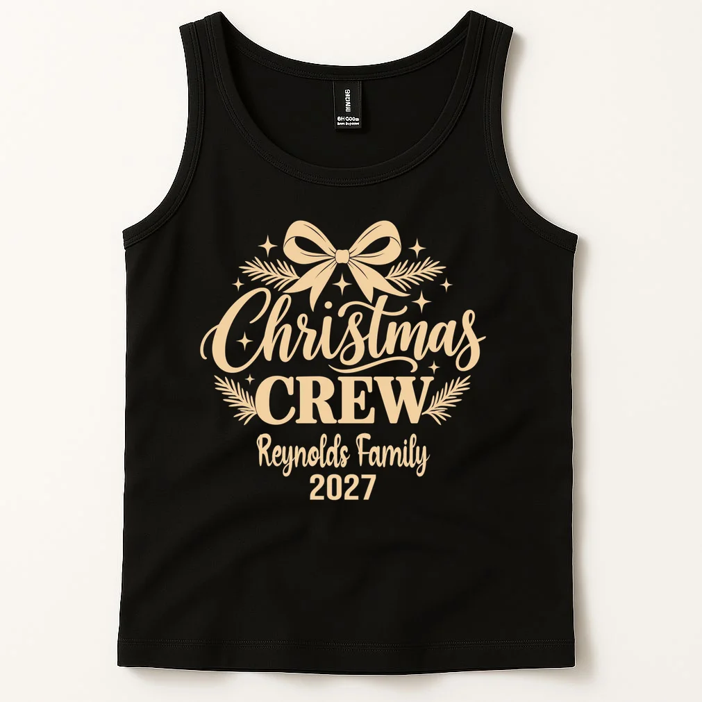 Christmas Crew Family Holiday Gathering - Custom Family Name Men's Tank Top - Front 1