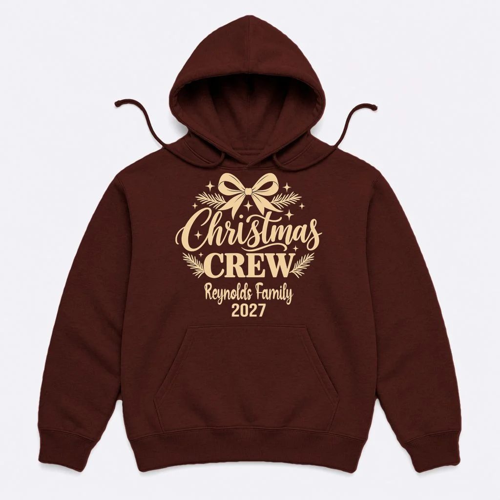 Christmas Crew Family Holiday Gathering - Custom Family Name Men's Hoodie Front