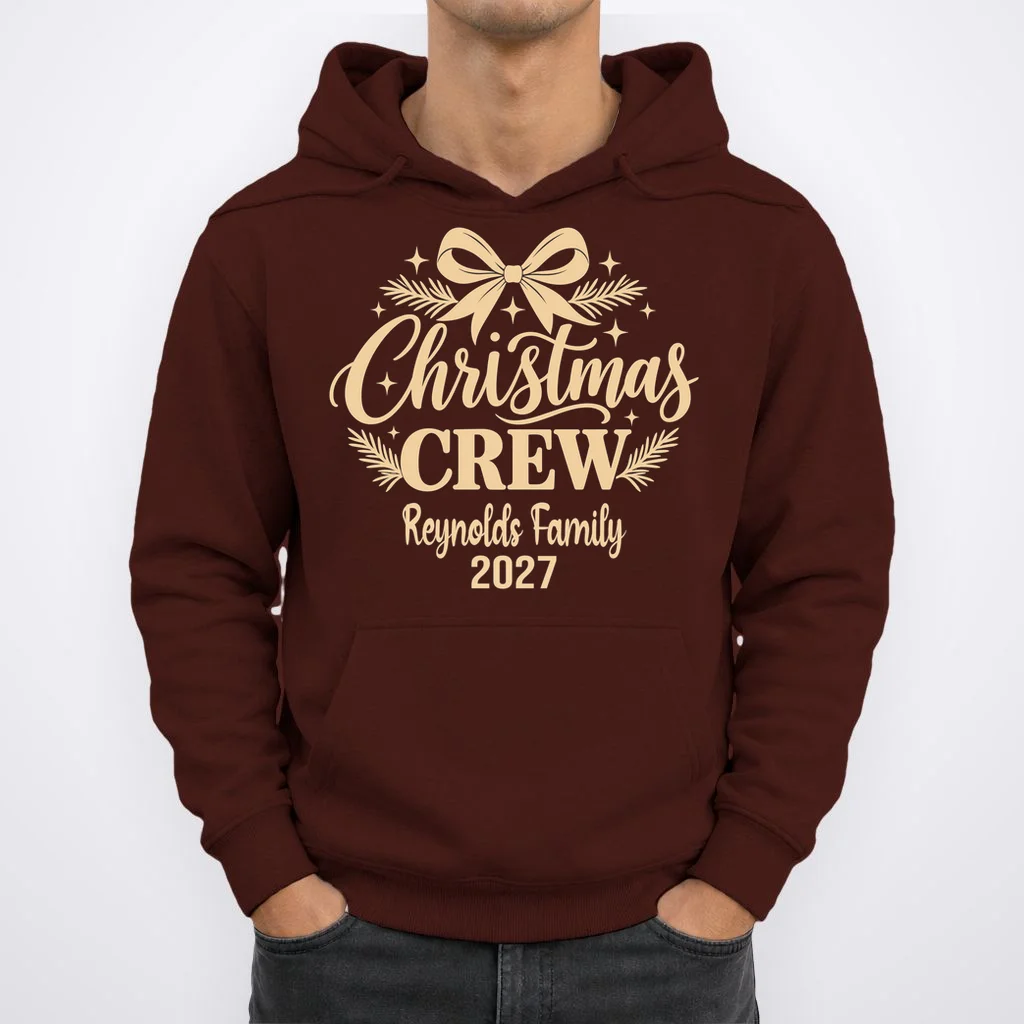 Christmas Crew Family Holiday Gathering - Custom Family Name Men's Hoodie - Front 1