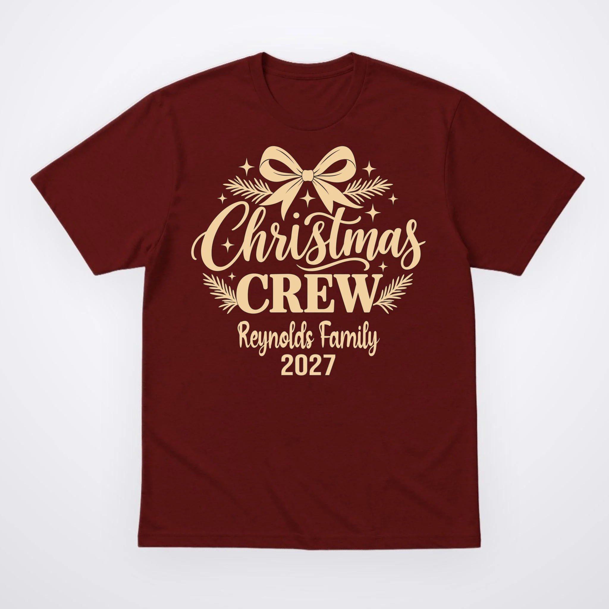 Christmas Crew Family Holiday Gathering - Custom Family Name Men's T-Shirt Front
