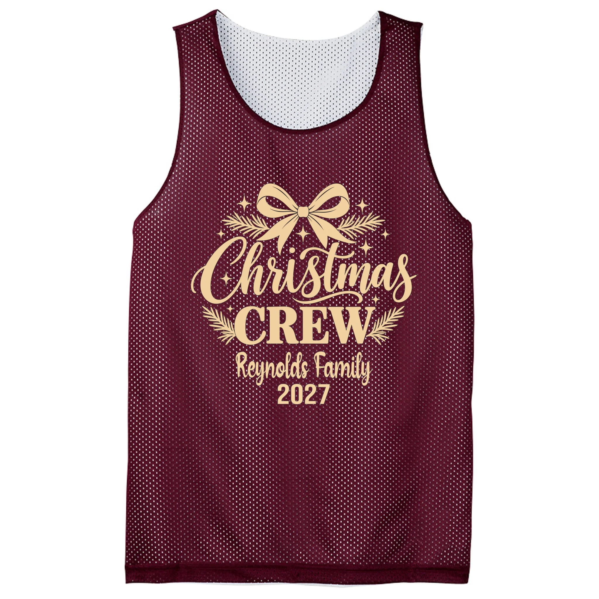 Christmas Crew Family Holiday Gathering - Custom Family Name Men's Basketball Jersey - Front