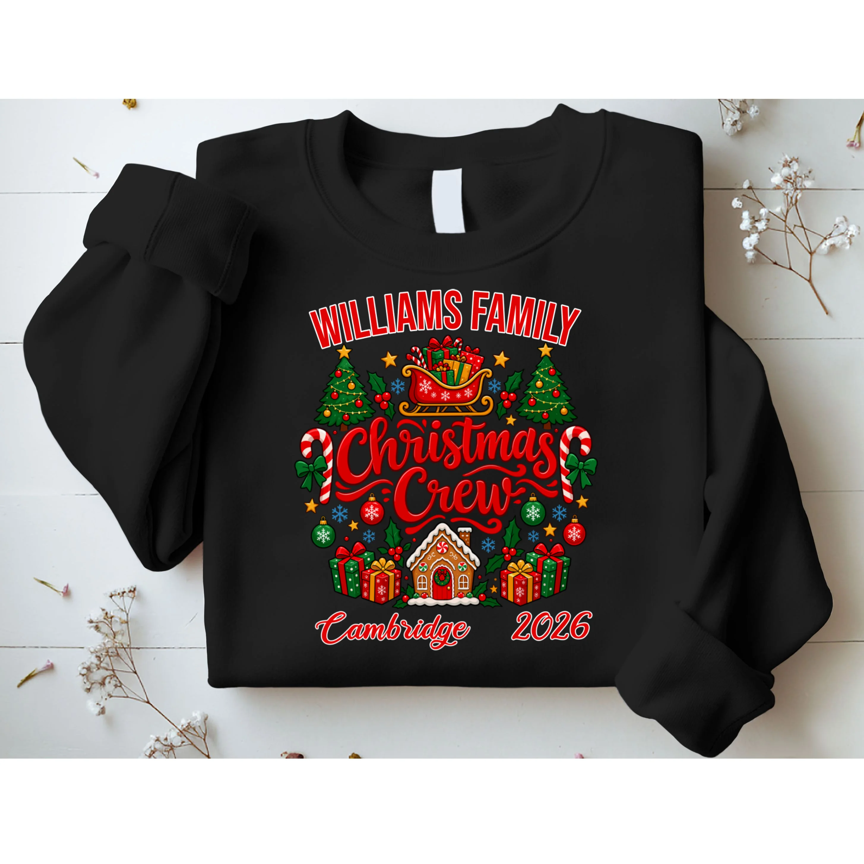 Christmas Crew Holiday Family Design Men's Sweatshirt - Front 1