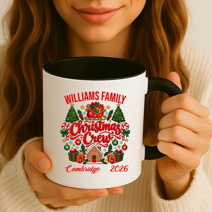Christmas Crew Holiday Family Design Mug - Front 2