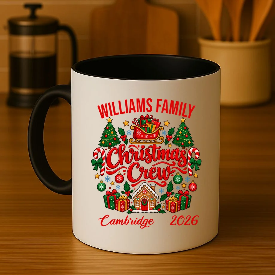Christmas Crew Holiday Family Design Mug - Front 3