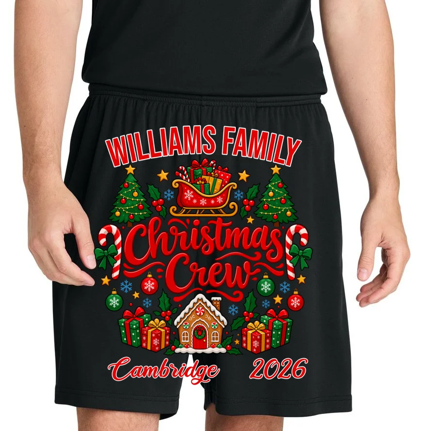 Christmas Crew Holiday Family Design Men's Shorts - Front 1