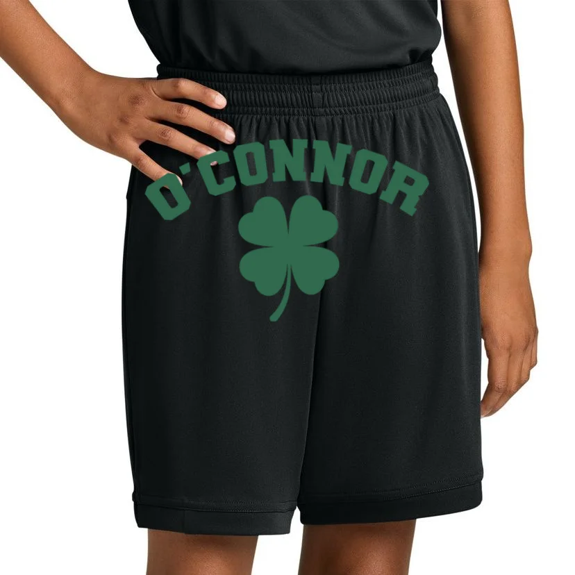 Cute Custom Name St Patricks Day Clover Kids Shorts - Front 1