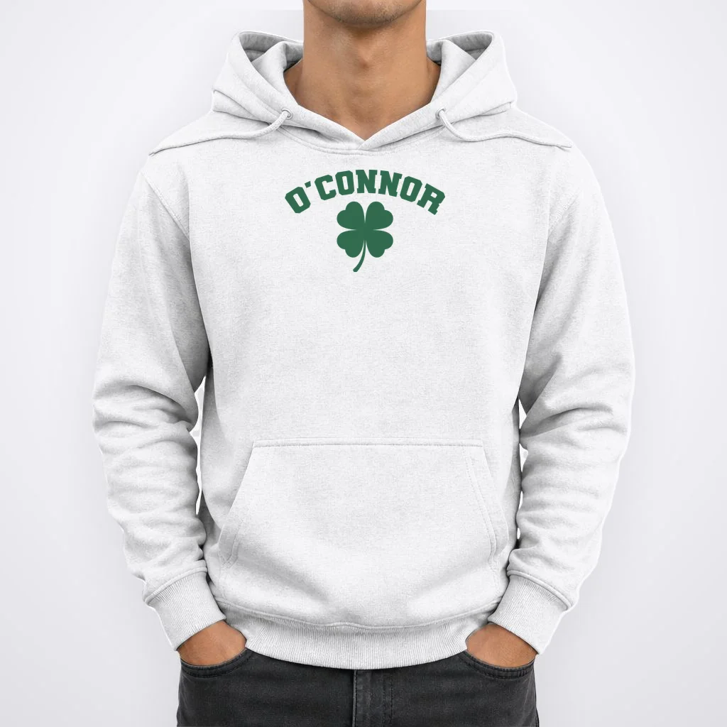 Cute Custom Name St Patricks Day Clover Hoodie - Front 1