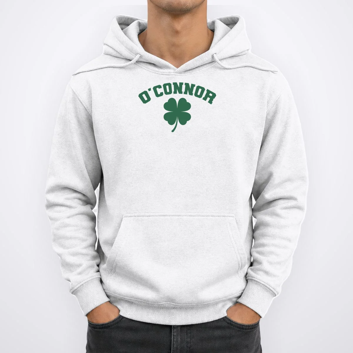 Cute Custom Name St Patricks Day Clover Hoodie - Front 1