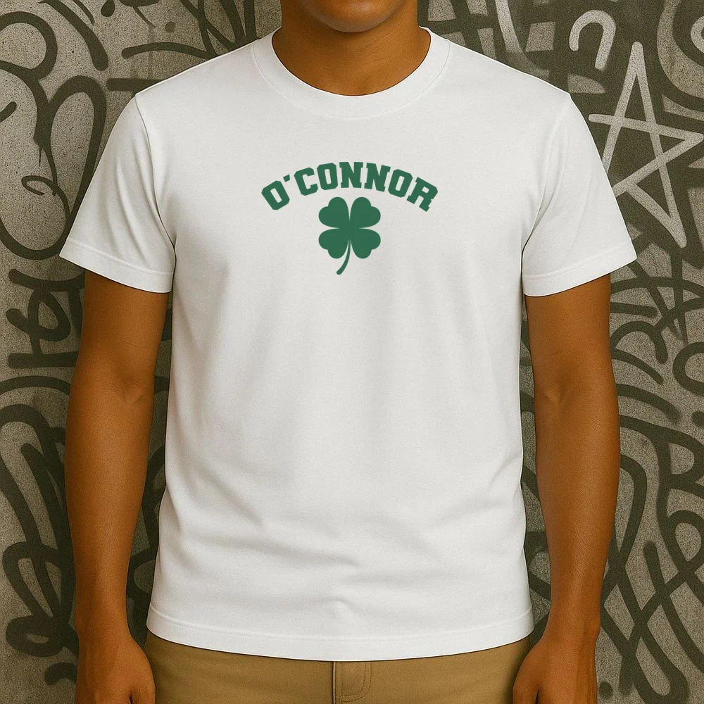 Cute Custom Name St Patricks Day Clover T-Shirt - Front 3