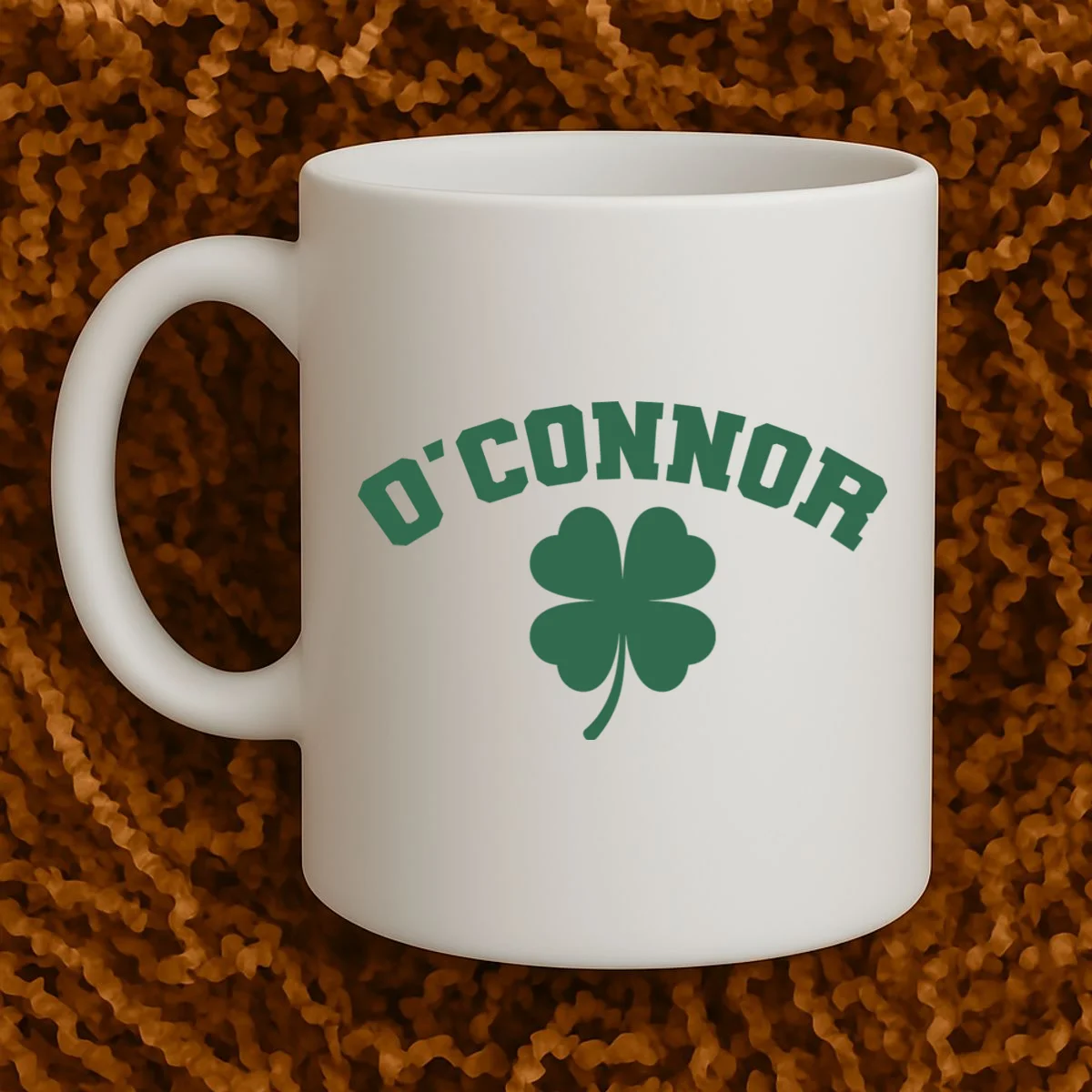Cute Custom Name St Patricks Day Clover Coffee Mug - Front 1
