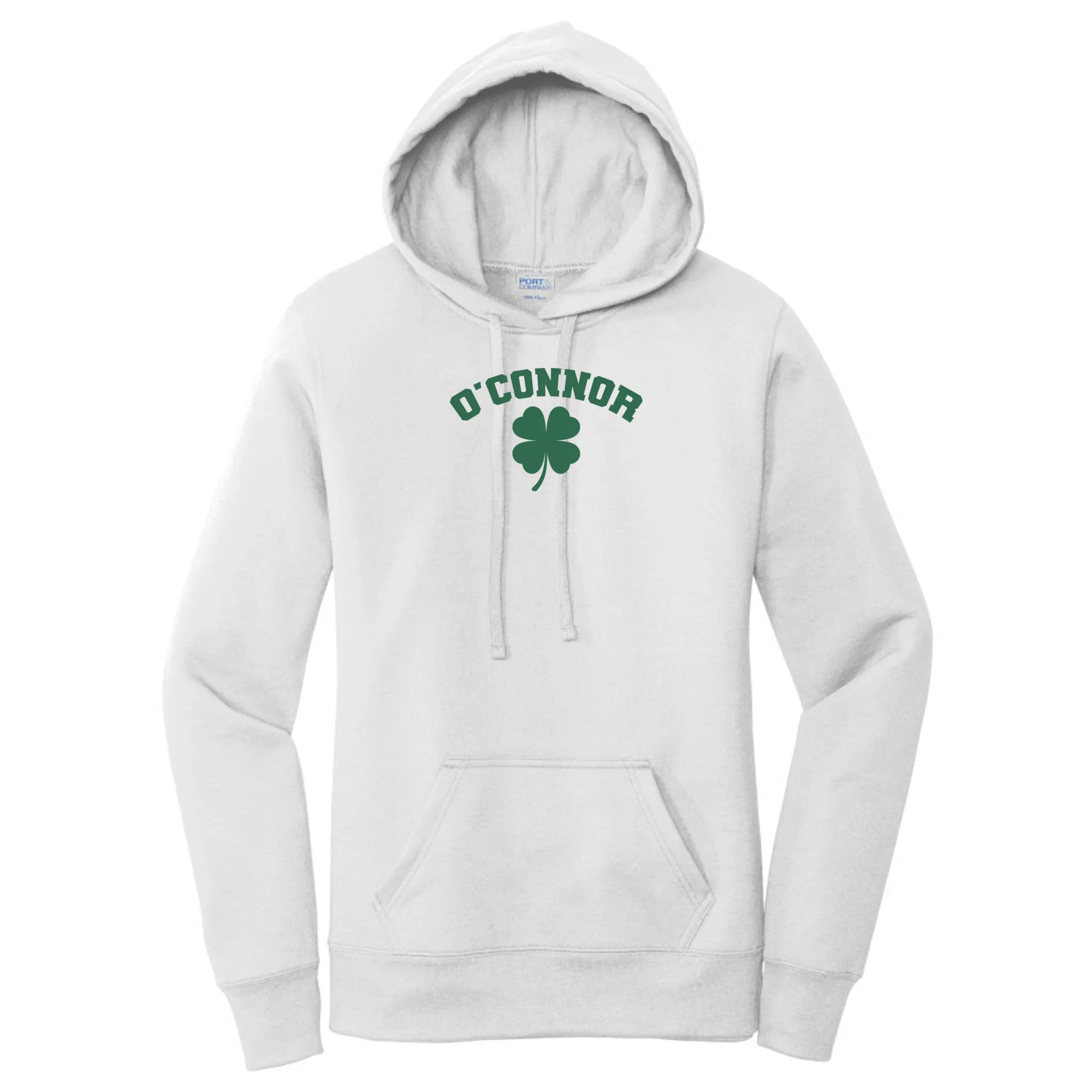 Cute Custom Name St Patricks Day Clover Women's Pullover Hoodie - Front