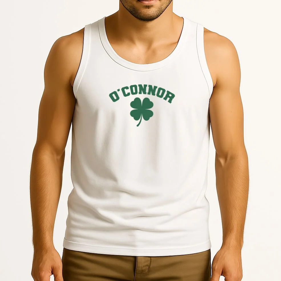 Cute Custom Name St Patricks Day Clover Tank Top - Front 2