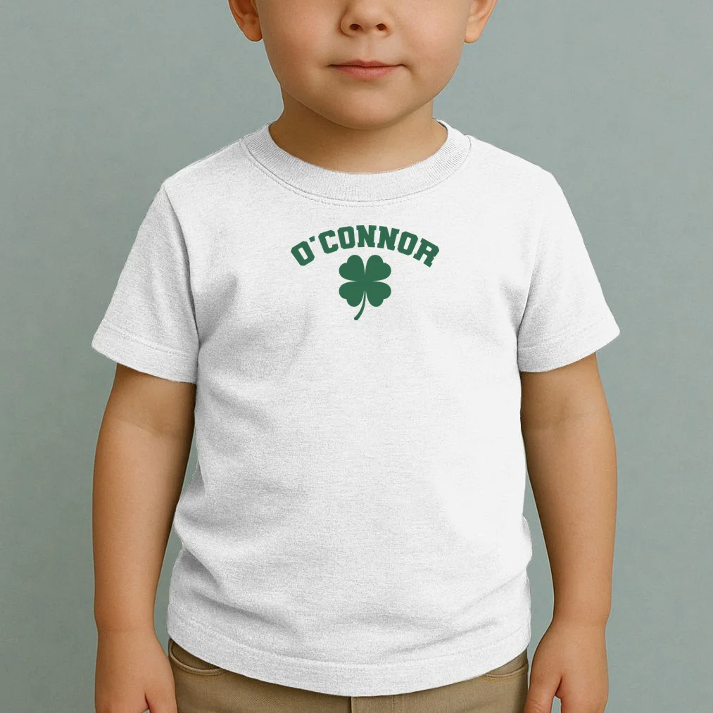 Cute Custom Name St Patricks Day Clover Toddler T-Shirt - Front 1