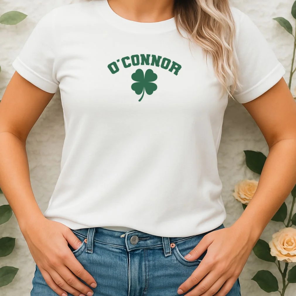 Cute Custom Name St Patricks Day Clover Women's T-Shirt - Front 1