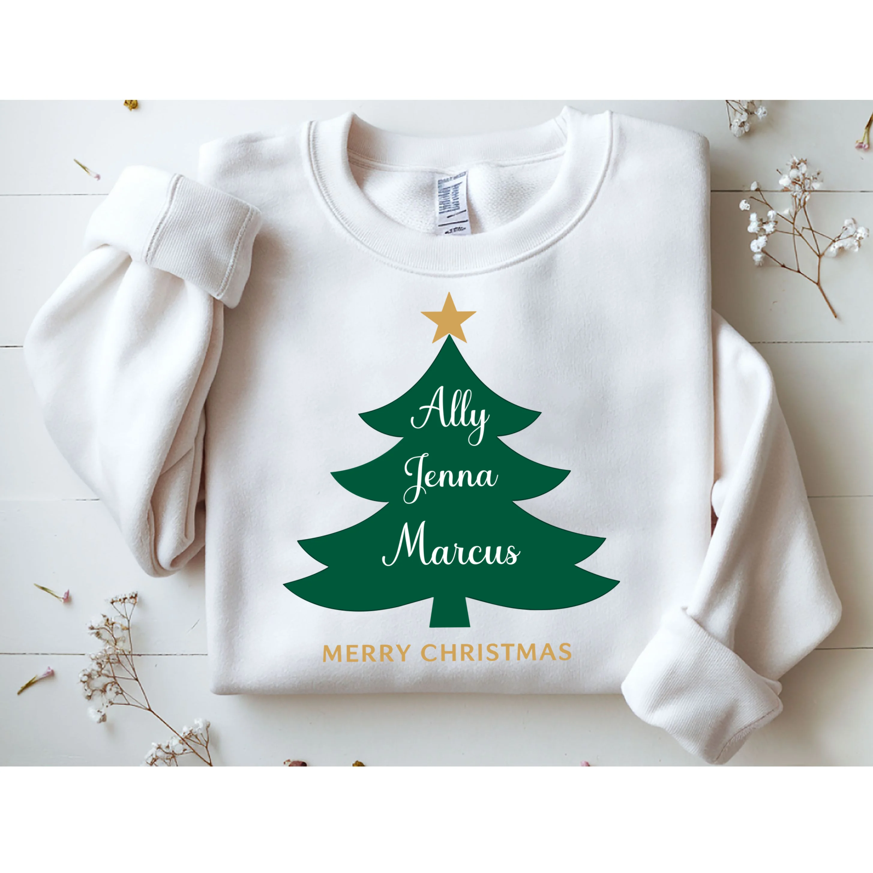 Custom Name Christmas Tree Sweatshirt - Front 1