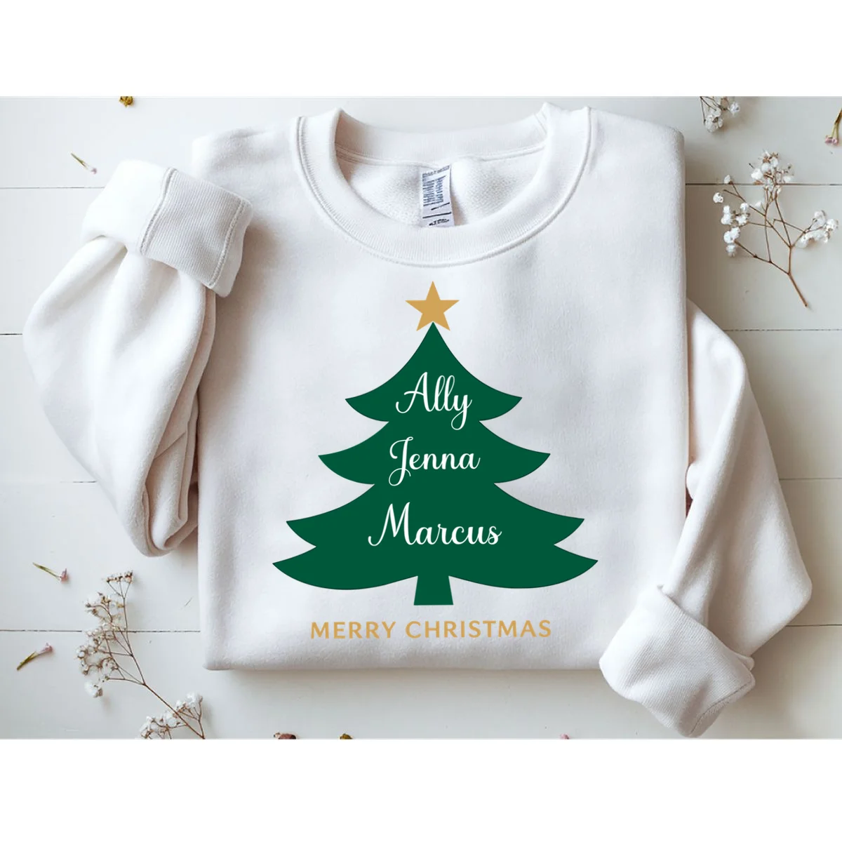Custom Name Christmas Tree Sweatshirt - Front 1