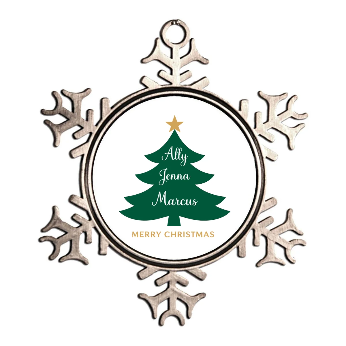 Custom Name Christmas Tree Ornament - Front
