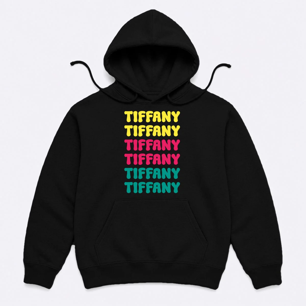 Custom Name Repeated Retro Personalized Hoodie - Front