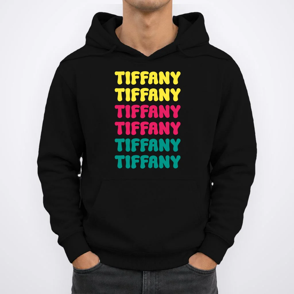 Custom Name Repeated Retro Personalized Hoodie - Front 1
