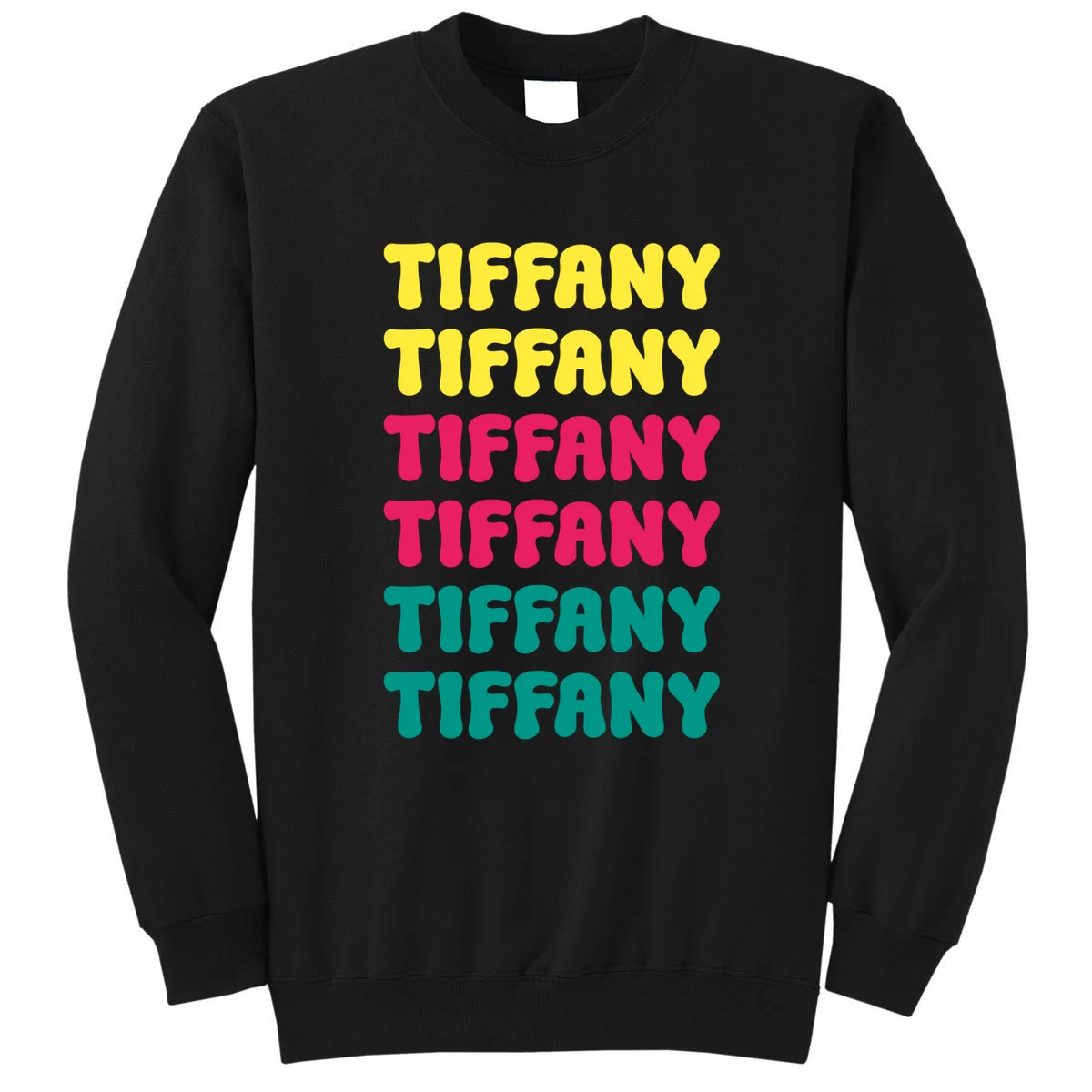 Custom Name Repeated Retro Personalized Sweatshirt - Front