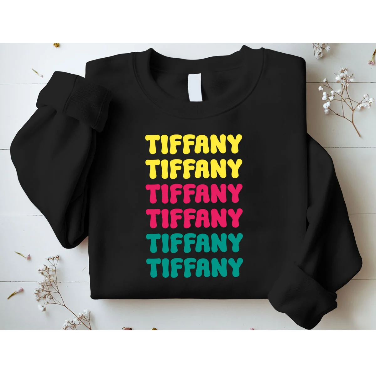 Custom Name Repeated Retro Personalized Sweatshirt - Front 1