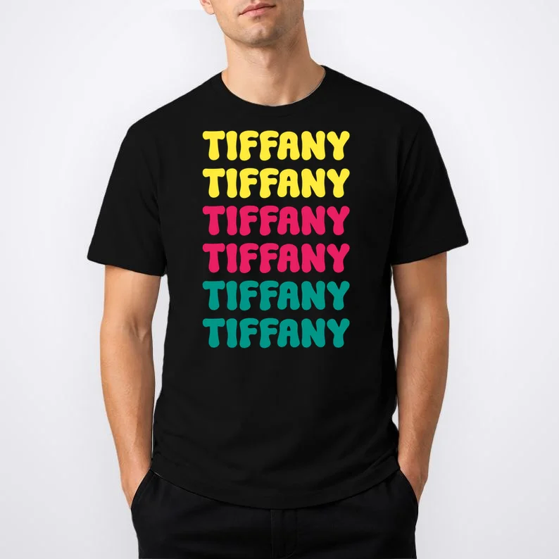 Custom Name Repeated Retro Personalized T-Shirt - Front 1